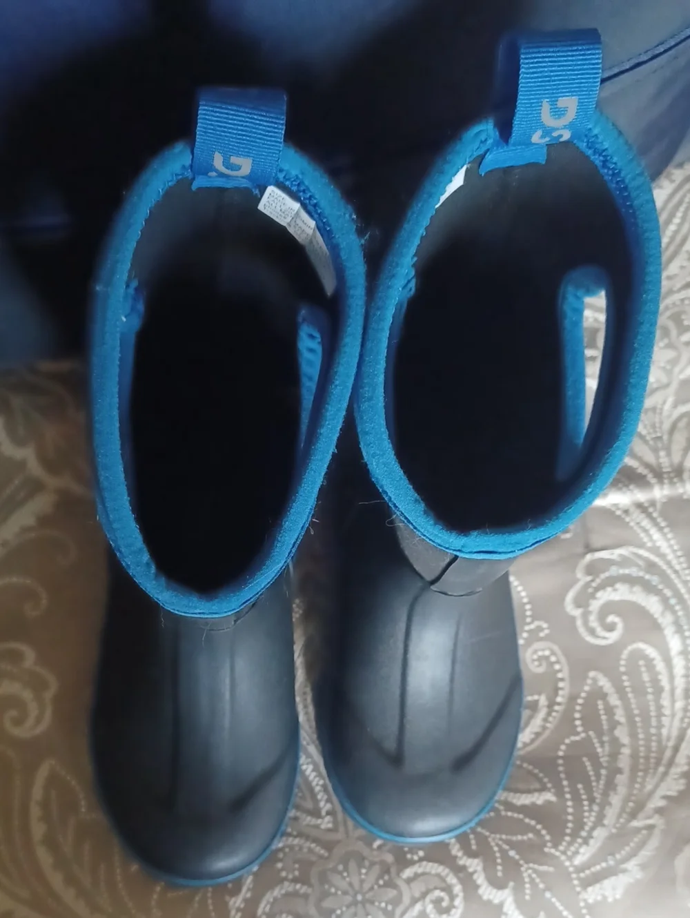DSG Kids Black and Blue Snowbound Winter Boots, Size13